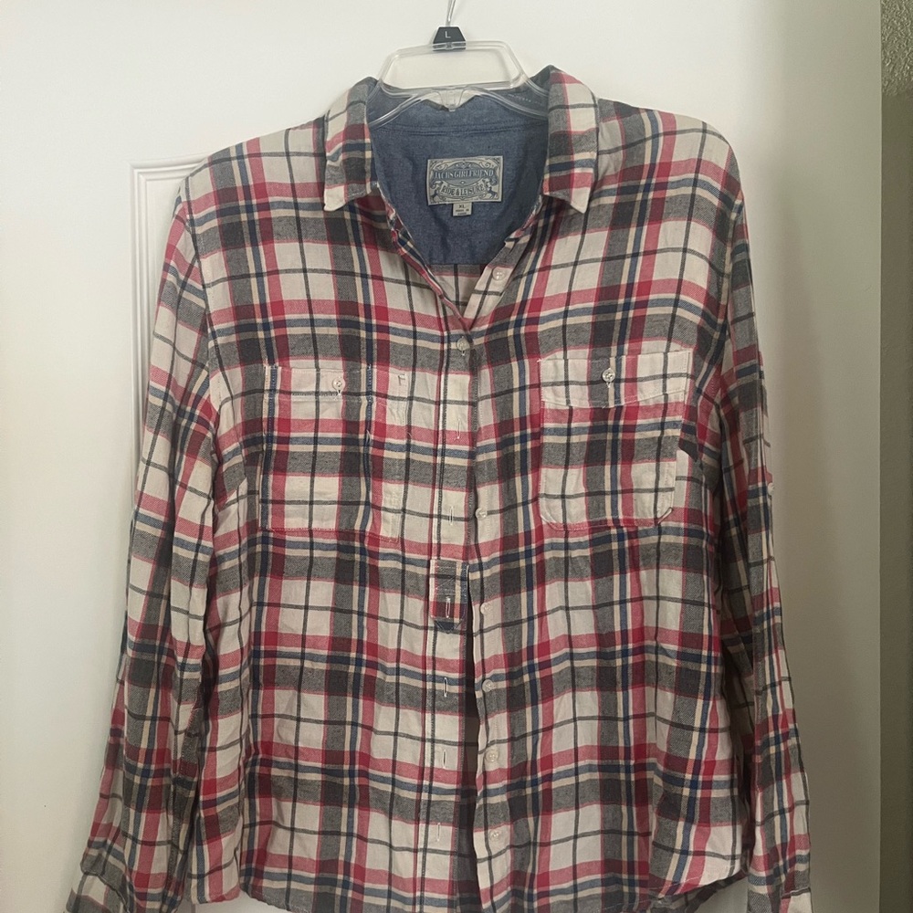 Jachs Red and Blue Plaid Flannel Shirt